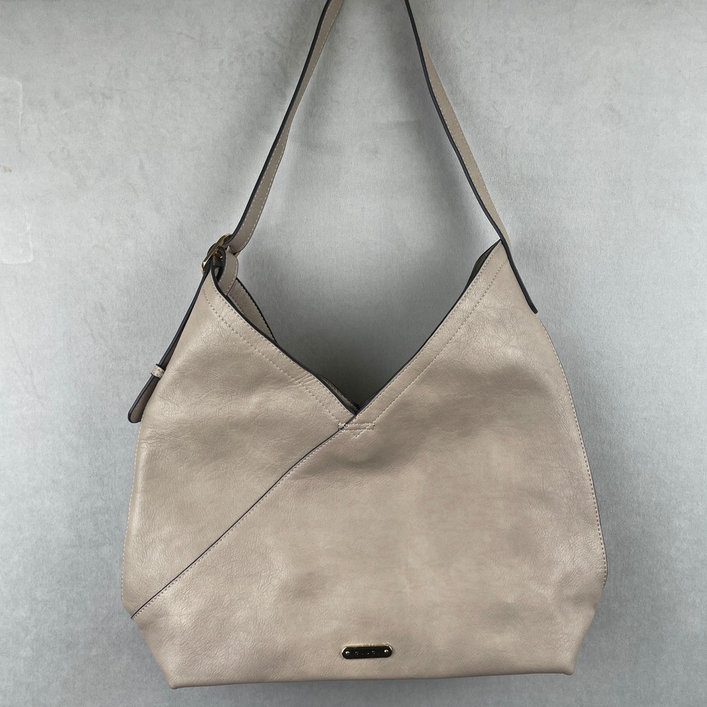 CLUCI Taupe‎ Vegan Leather Luxury Hobo Bag Removable Pouch Gold Hardware Large